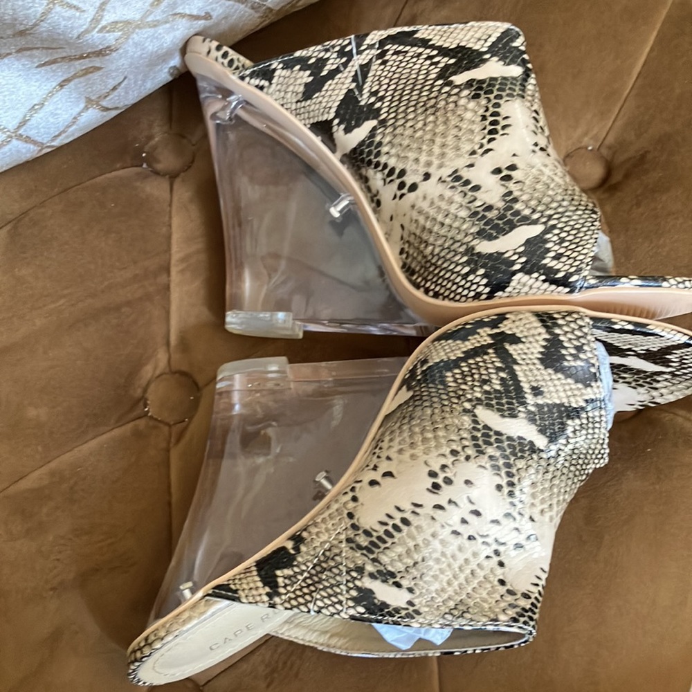 - Multi Snake Slip On 4.5" High Heel Clear Wedge - Picture 8 of 9